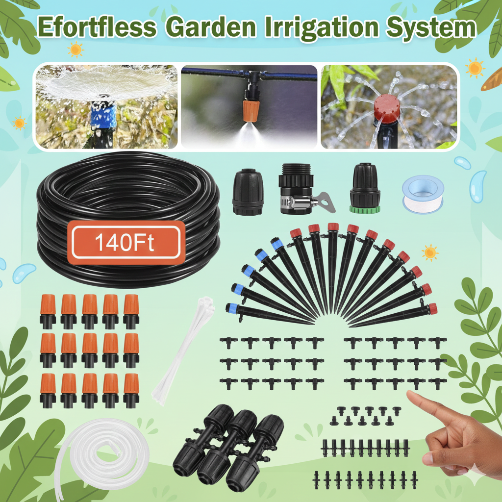 140FT Drip Irrigation System